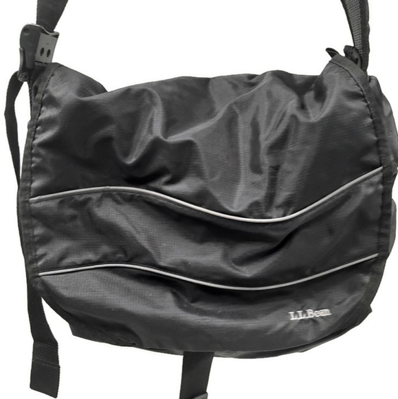 L.L. Bean Bags Ll Bean Large Black Nylon Messenger Bag Poshmark